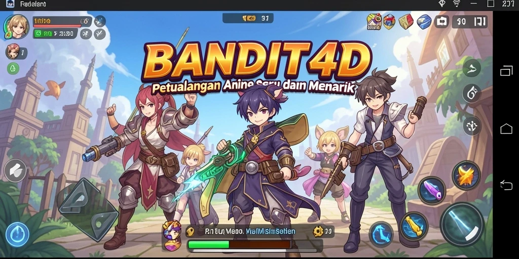 Screenshot utama menampilkan gameplay seru dan karakter Anime.