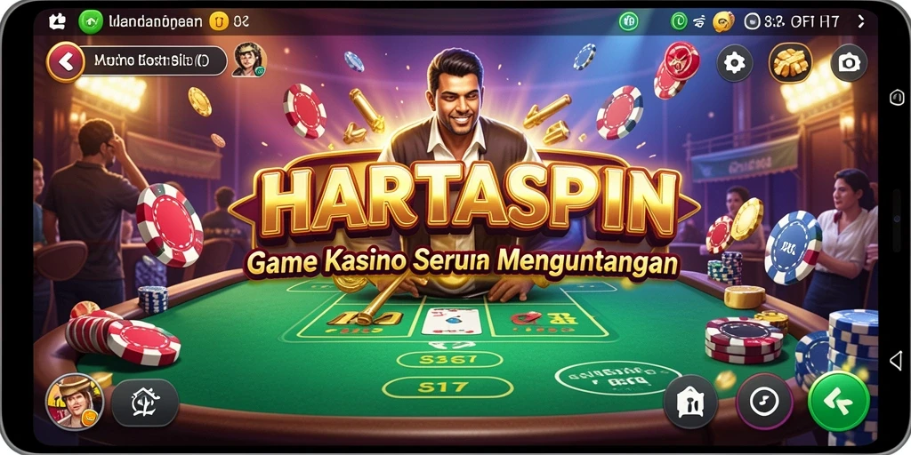 Tampilan gameplay HARTASPIN yang seru dan mendebarkan.