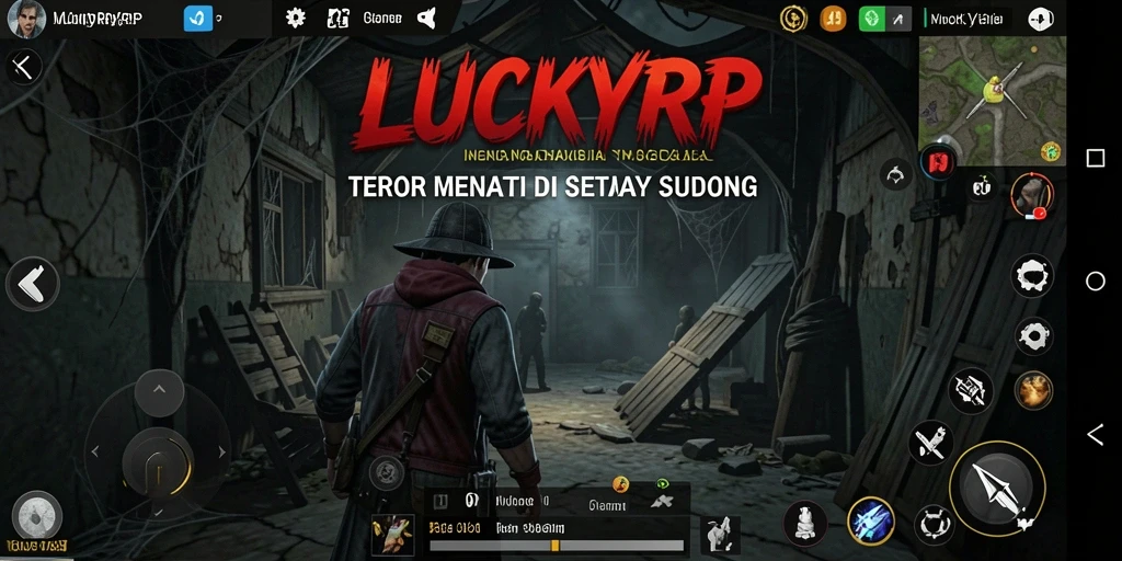 Tampilan gameplay menegangkan di LUCKYRP dengan suasana gelap dan menyeramkan.