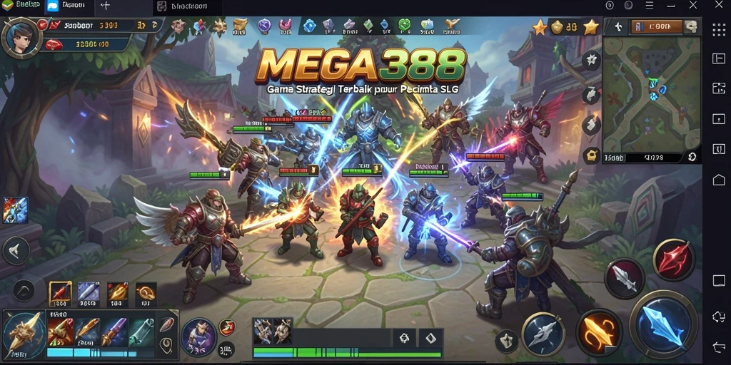 Tampilan gameplay menarik dari MEGA388 dengan elemen strategis.