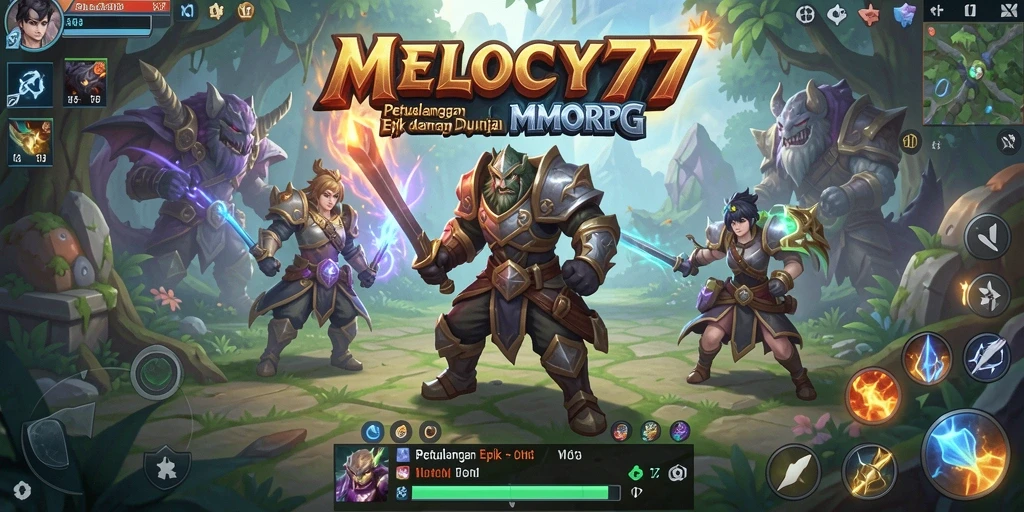 Tangkapan layar MELODY77 menampilkan aksi seru dalam permainan MMORPG.