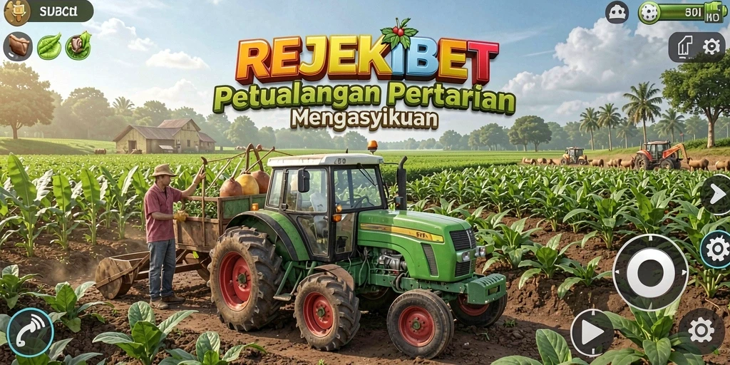 Tangkapan layar gameplay <strong>REJEKIBET</strong> menampilkan aktivitas bertani yang menarik.